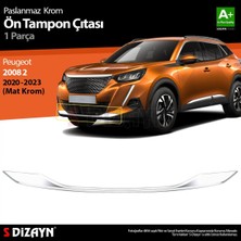 paspasgarajı Paspasgaraji Peugeot 2008 2 Krom Ön Tampon Çıtası 2020-2023 (Mat Krom)