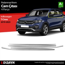 paspasgarajı Paspasgaraji Vw T-Cross Krom Cam Çıtası 4 Prç 2019-2023