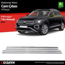 paspasgarajı Paspasgaraji Vw T-Roc Makyajlı Krom Cam Çıtası 4 Prç. 2021 Üzeri