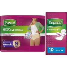 Depend Emici Külot Lohusa Pedi M- Medium - Orta Kadın 10'lu - Mesane Pedi Kadın Ekstra 10'lu