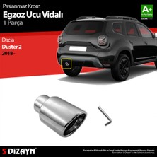 Paspasgaraji Dacia Duster 2 Krom Egzoz Ucu Vidalı 55MM Çap 2018-2023