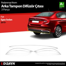 paspasgarajı Paspasgaraji Fiat Egea Sd Krom Arka Tampon Difüzör Çıtası 3 Prç. 2015-2020