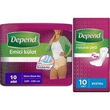Depend Emici Külot Lohusa Pedi  Xl - Extra Büyük – Kadın 10 Adet - Mesane Pedi Kadın Ekstra 10'lu