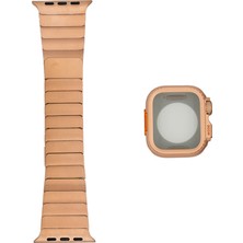 Watch 44MM Uyumlu Zore KRD-126 Sert Kasa Koruyuculu Metal Kordon-Rose Gold