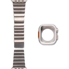 Watch 44MM Uyumlu Zore KRD-126 Sert Kasa Koruyuculu Metal Kordon-Gümüş