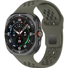 Galaxy Watch Ultra 47MM Zore KRD-119 Delikli Tasarım Silikon Kordon-Derin Yeşil