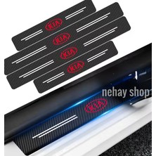 Kia Için Şık Tasarım  Oto Kapı Eşikleri Sticker Karbon 4 Adet