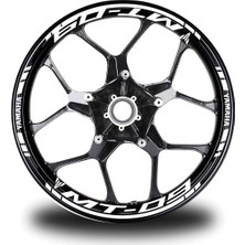 Beyaz Yamaha mt 09 Takım Jant Sticker Etiket