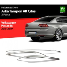 Paspasgaraji Vw Passat B8 Krom Arka Tampon Alt Çıtası 3 Parça 2015-2019