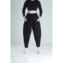 Cep Detaylı Siyah Baget Pantolon