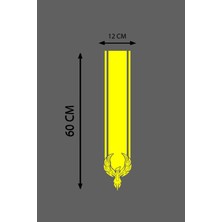 Oto Kaput Şerit Özel Yeni Sticker Kartal Tasarımlı Sarı 12*60 cm