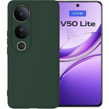 HANPORIUM Vivo V50 Lite Uyumlu Silikon Kılıf - Kamera Korumalı Esnek Pastel Renk Kapak - Yeşil