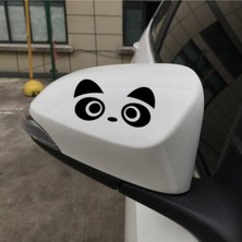 Sevimli Panda Yüz Tasarımi Su Geçirmez Çıkarılabilir Oto Özel Yeni Sticker 4 Adet 27*12 cm