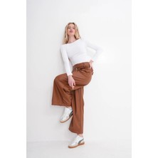 Ya Muse Bol Paça Pantolon Kahverengi
