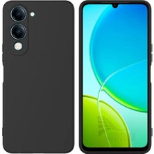 Vivo Y04 Uyumlu Silikon Kılıf - Kamera Korumalı Esnek Pastel Renk Kapak - Siyah