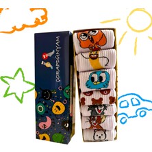 Çorap Dünyam 7”li Kutulu Gumball Darwin Karakterli Neşeli Kolej Tenis Çorap