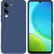 Vivo Y04 Uyumlu Silikon Kılıf - Kamera Korumalı Esnek Pastel Renk Kapak - Lacivert