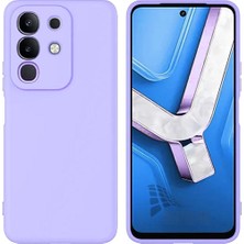 HANPORIUM Vivo Y29 Uyumlu Silikon Kılıf - Kamera Korumalı Esnek Pastel Renk Kapak - Lila