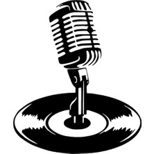 Plak Içinde Mikrofon Oto Özel Yeni Sticker Siyah 25 x 30 cm