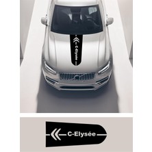 Citroen C-Elysee Için Özel Yeni Uyumlu Aksesuar Ön Kaput Özel Yeni Sticker 75 cm
