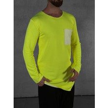 Cep Detaylı Yeşil Asimetrik Sweat