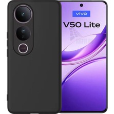 Vivo V50 Lite Uyumlu Silikon Kılıf - Kamera Korumalı Esnek Pastel Renk Kapak - Siyah