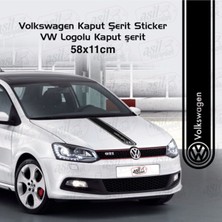 Volkswagen Için Özel Yeni Uyumlu Aksesuar Oto Kaput Şerit Özel Yeni Sticker Siyah 58*11 cm