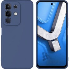 Vivo Y29 Uyumlu Silikon Kılıf - Kamera Korumalı Esnek Pastel Renk Kapak - Lacivert