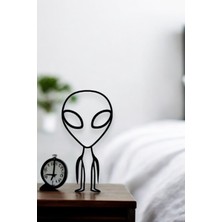 Uzaylı Masaüstü Çizgi Sanatı, Line Art, Minimalist Ev Dekoru