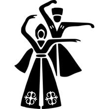 Kafkas Folklorcular Oto Özel Yeni Sticker Siyah 25 x 35 cm