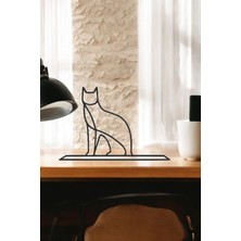 Kedi Line Art Figür - Minimalist Dekor & Koleksiyon, Ev Dekoru, 3D Baskı