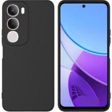 Vivo Y19S Uyumlu Silikon Kılıf - Kamera Korumalı Esnek Pastel Renk Kapak - Siyah