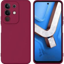 Vivo Y29 Uyumlu Silikon Kılıf - Kamera Korumalı Esnek Pastel Renk Kapak - Mürdüm