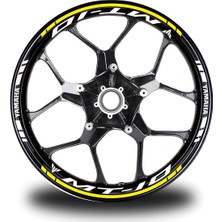 Sarı Yamaha mt 10 Jant Sticker Etiket