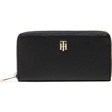 Tommy Hilfiger Siyah Gold Logo Detay Kadın Cüzdan