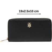 Tommy Hilfiger Siyah Gold Logo Detay Kadın Cüzdan