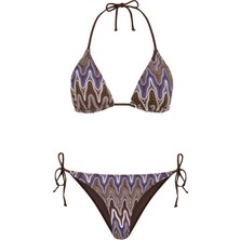 Arkası Büzgülü Triko Bikini Takım
