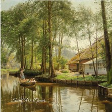 Çerçeveli Vintage Tablo, Yağlı Boya Tablosu, Çerçeveli Tablo, Retro Dekor, Manzara Tablosu