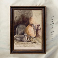 Çerçeveli Vintage Tablo, Yağlı Boya Tablosu, Çerçeveli Tablo, Sanatsal Dekor, Obje Tablosu