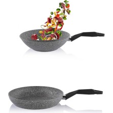 26 cm Granit Tava ve 28 cm Wok Tava