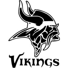 Vikings Oto Özel Yeni Sticker Siyah 25 x 32 cm