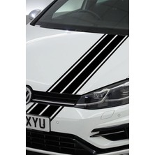 Oto Kaput Çift Şerit Oto Özel Yeni Sticker 120*15CM