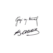 Gazi M.kemal-K.atatürk Imza Özel Yeni Sticker Ikili Imza 30*14 cm