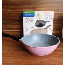 Almanar Granit 28 cm Wok Tava Pembe