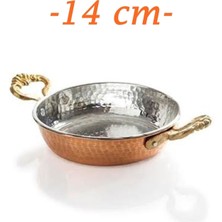 Kalın Bakır Tek Kişilik Sahan Yumurta Tava Kuymak Menemen Tava 14 cm