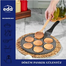 Mutfak Granit Yüz Emojili Pankek Tava 28 cm Döküm Granit Pankek Tavası