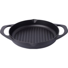 Çift Kulplu Siyah Izgara Döküm Tava 30 cm