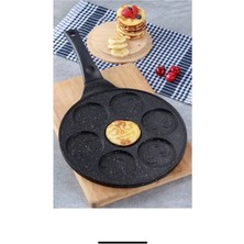 Döküm Granit Emojili Pankek Waffle Burger Tavası