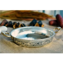 Bakır Tava Oyma Nakış Işleme Fırfırlı Model 18 cm