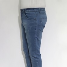 Hacker Fistan Store Erkek Mavi Normal Bel Rahat Kesim Dar Paça Jean Pantolon